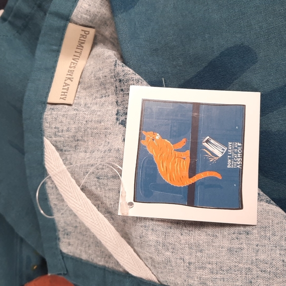 Cat Lover Gift Set Kitchen Dish Towel Coin Purse Nauty Mean Cat On Counter Funny - Picture 3 of 8